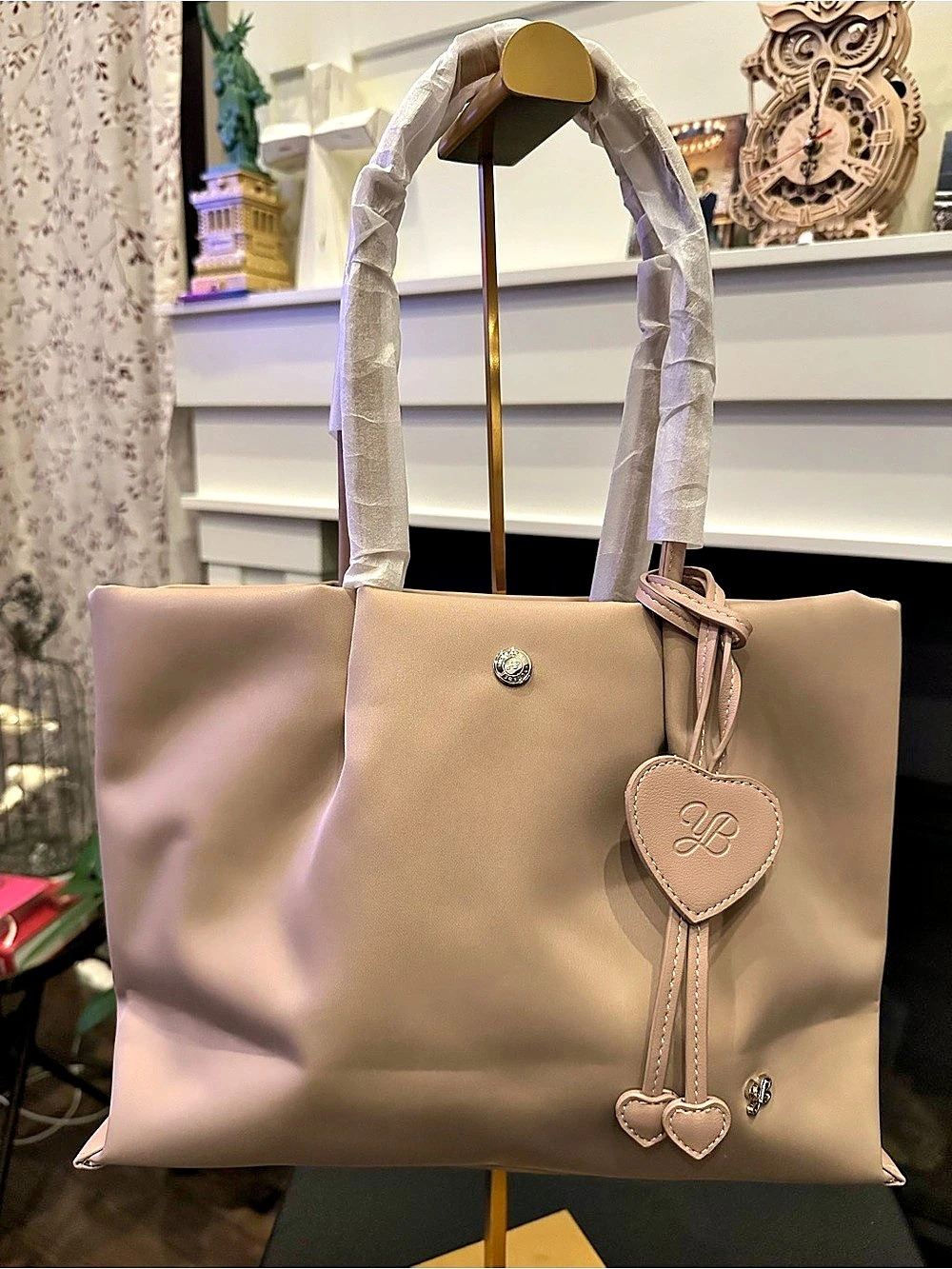 Yunabee Lightweight Premium Nylon Tote Creamy Color NWT